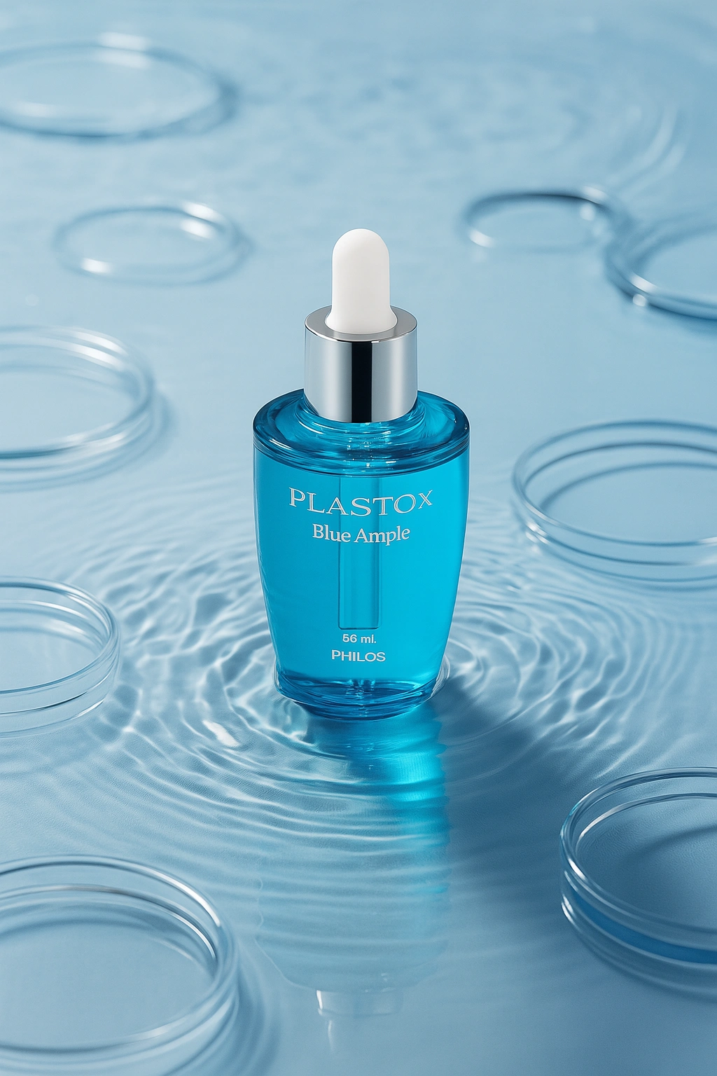 PLASTOX 블루 앰플, 50대 피부 수분방울테스트 부위별 비교 기록 단계 참고 이미지
